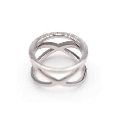ANILLO CRUZADO DE ORO BLANCO